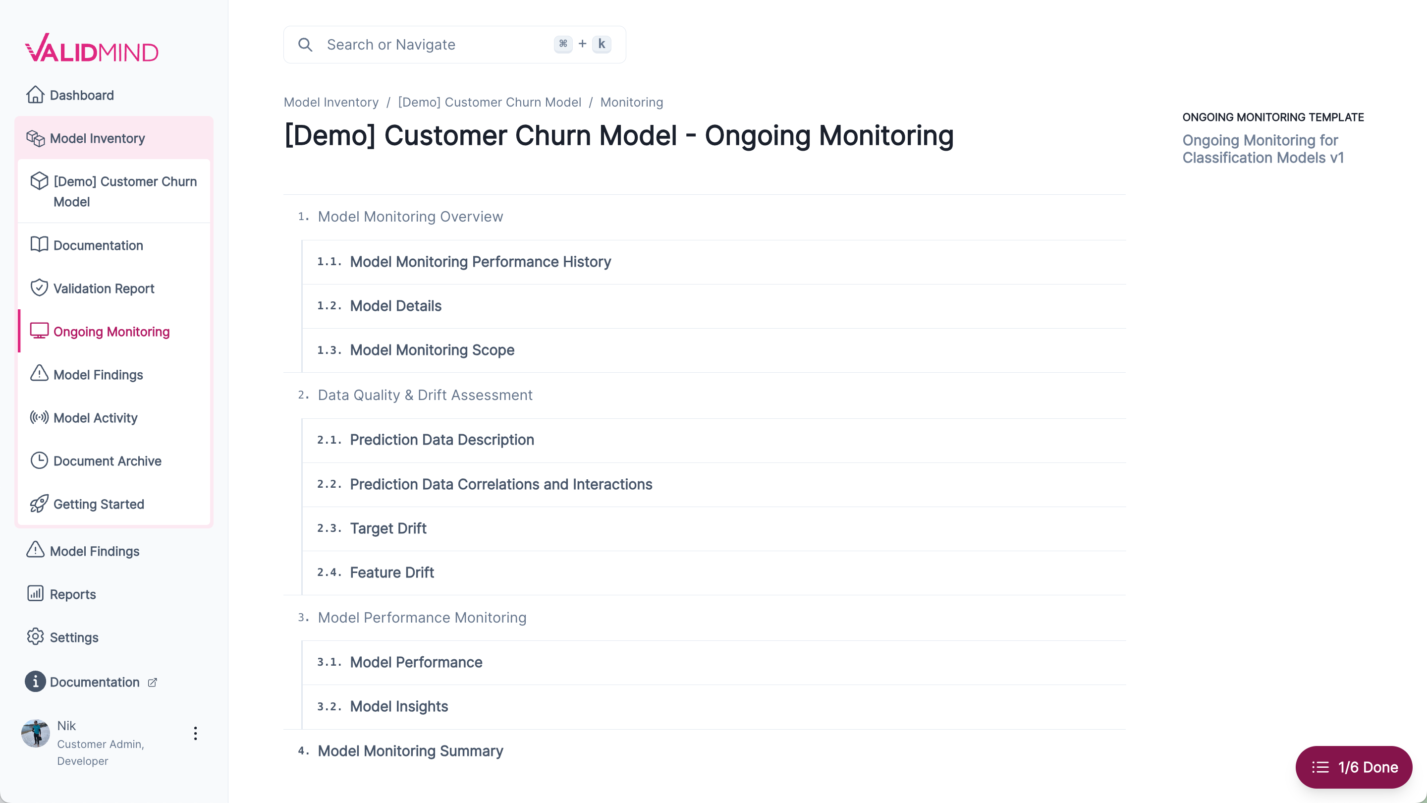 An image showing the template that gets populated with monitoring results