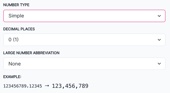 A screenshot showing a simple number field type