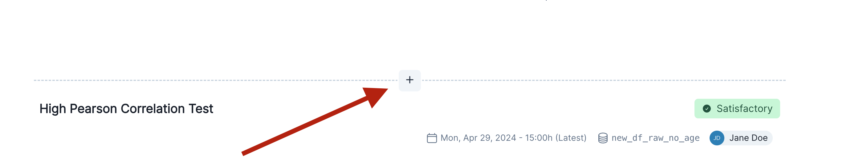 screenshot showing insert button for test-driven blocks