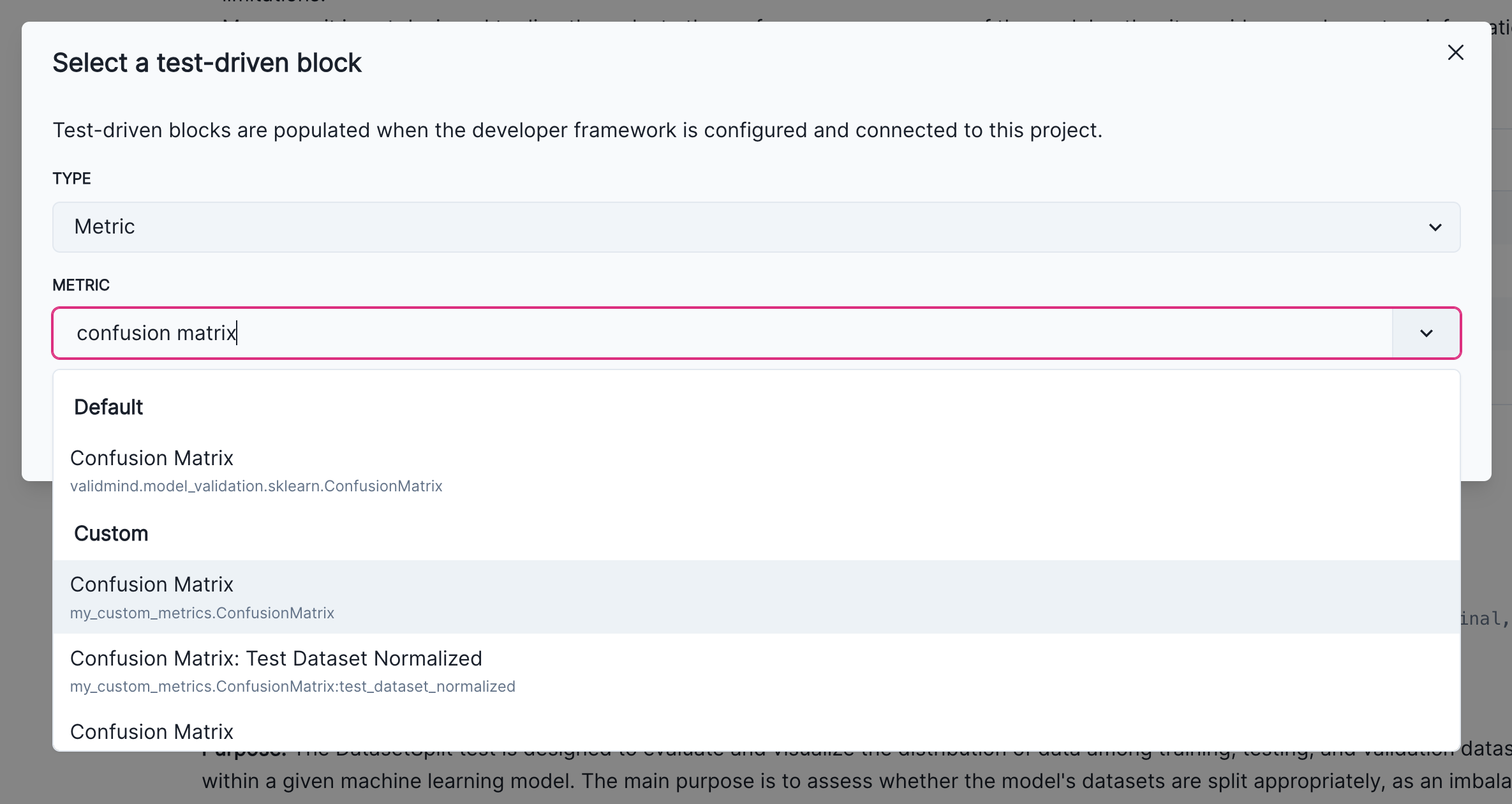 screenshot showing confusion matrix result