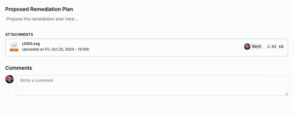 An animated gif demonstrating how to add attachment notes