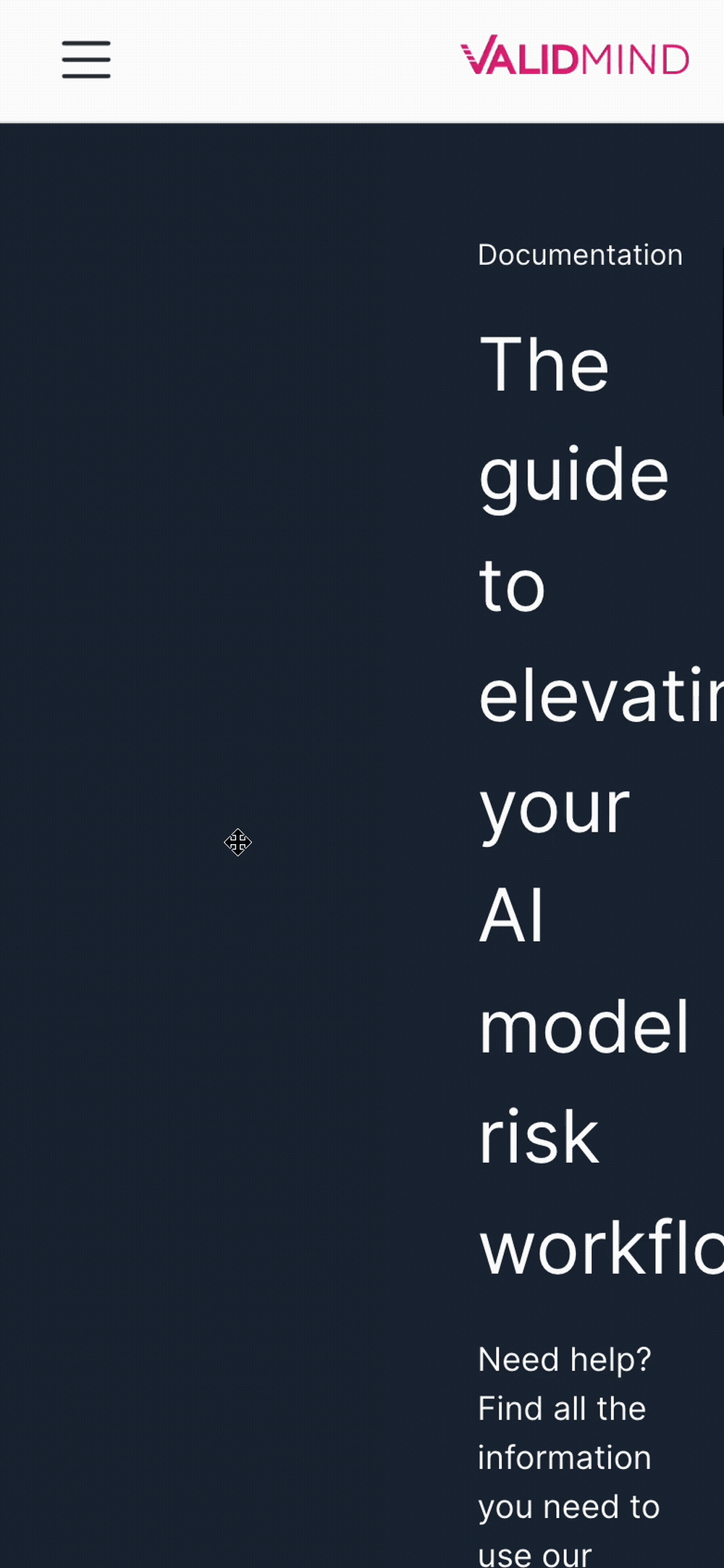 An animated gif showing the old documentation site in mobile view