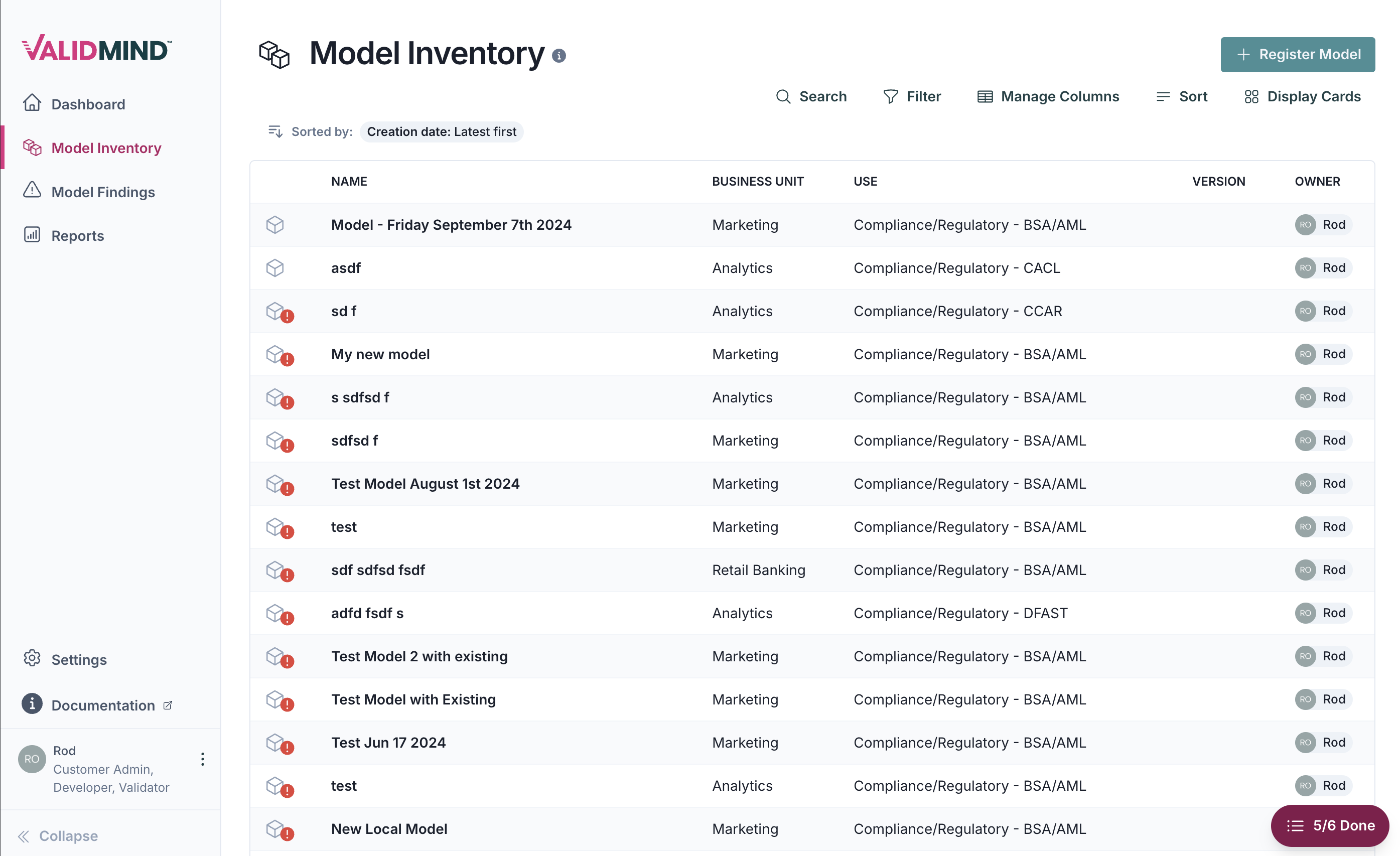 A screenshot of the new ValidMind Platform theme